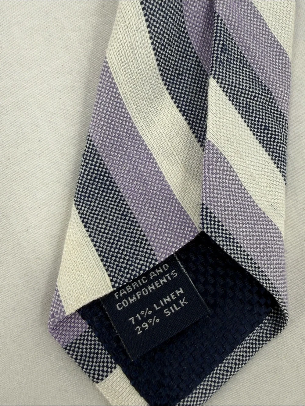 Daniel Cremieux Lavender, Gray and Cream Striped Tie
